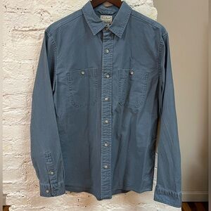 L.L. Bean Blue Slightly Fitted Button Down. Size M